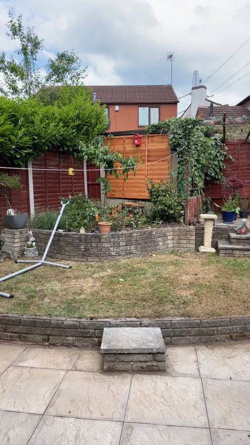 Garden after outdoor clearance work